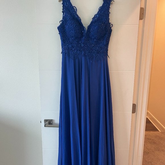 GORGEOUS Royal Blue Italian Gown - Picture 1 of 6